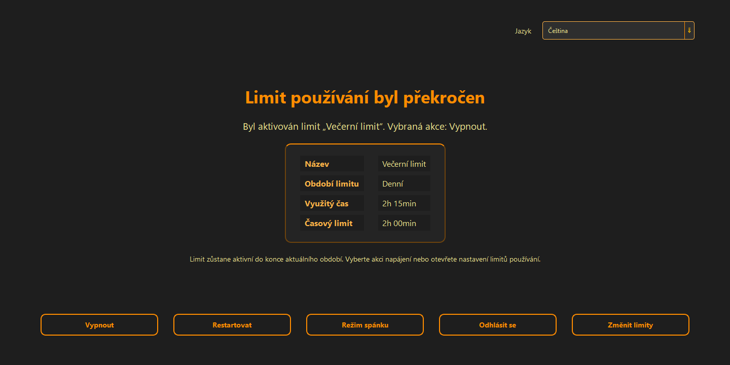 Limit používání byl překročen