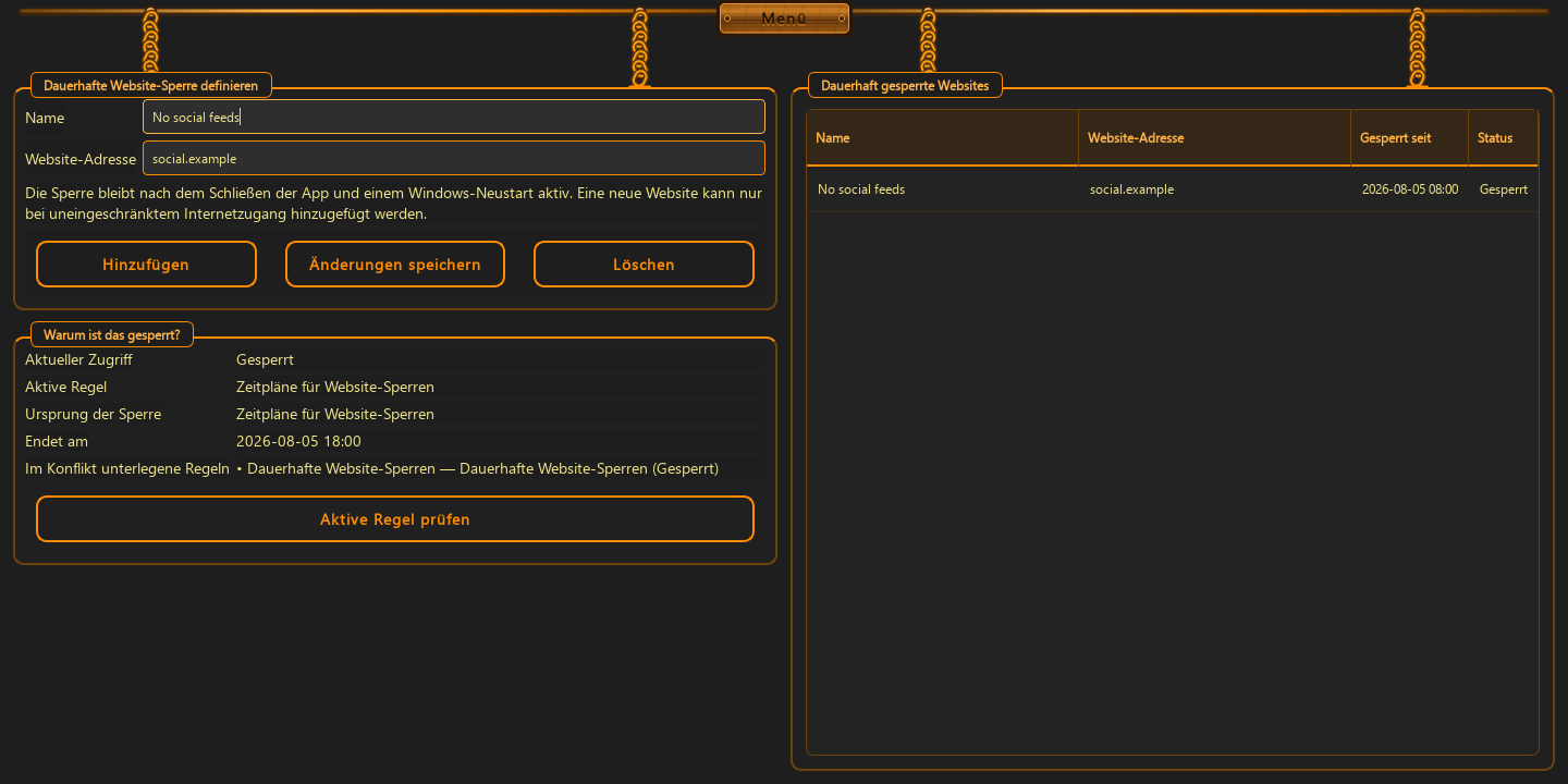 Website-Regeln in zwei Modi — 1