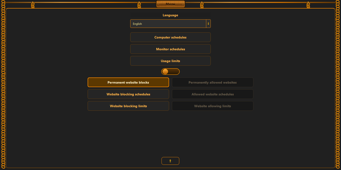 Selected websites are cut off