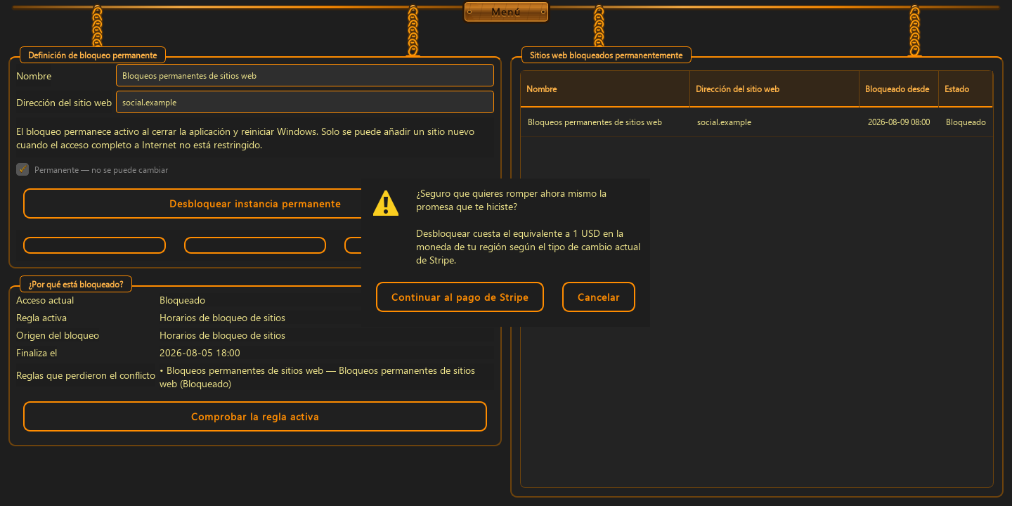 Decisión irreversible · Desbloqueo de pago — 3