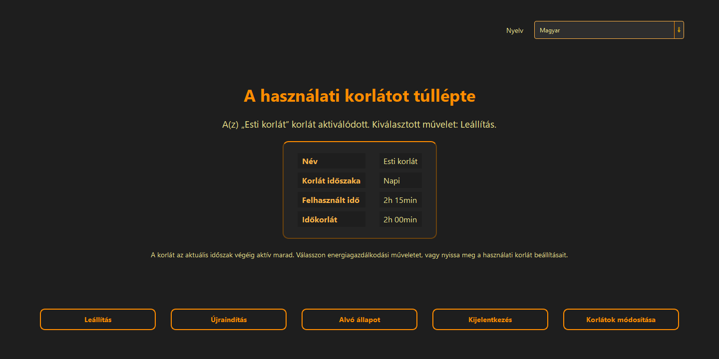 A használati korlátot túllépte