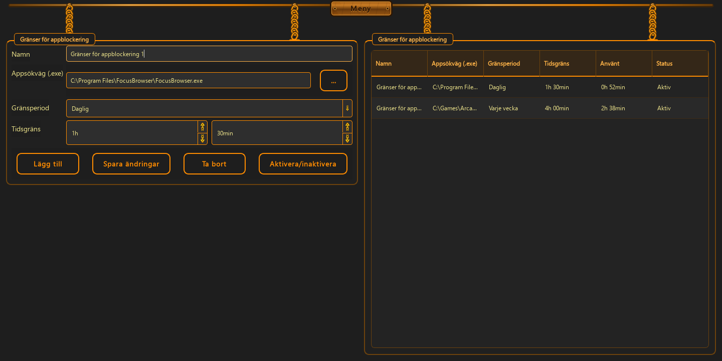 Permanenta appblockeringar · Statistik — 3