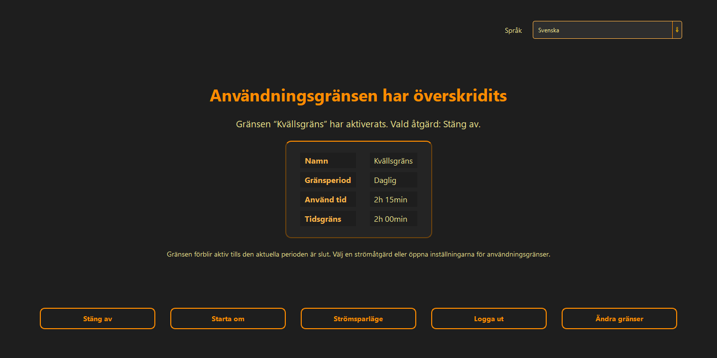 Användningsgränsen har överskridits